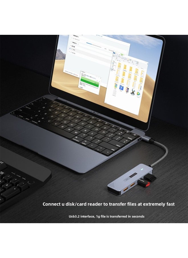 Popular Type-C3.2 Splitter 10g High-Speed Hub Extender With Type-C Power Supply USB Hub-Number Of Interfaces:Type-c3.2 Docking Station 2a2c  - Image 4