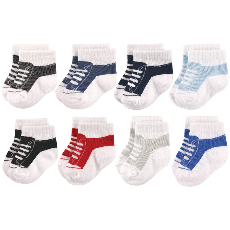 hudson baby Hudson Baby baby boys Cotton Rich Newborn and Terry Casual Socks Sneaker Black Blue 06 Months US 