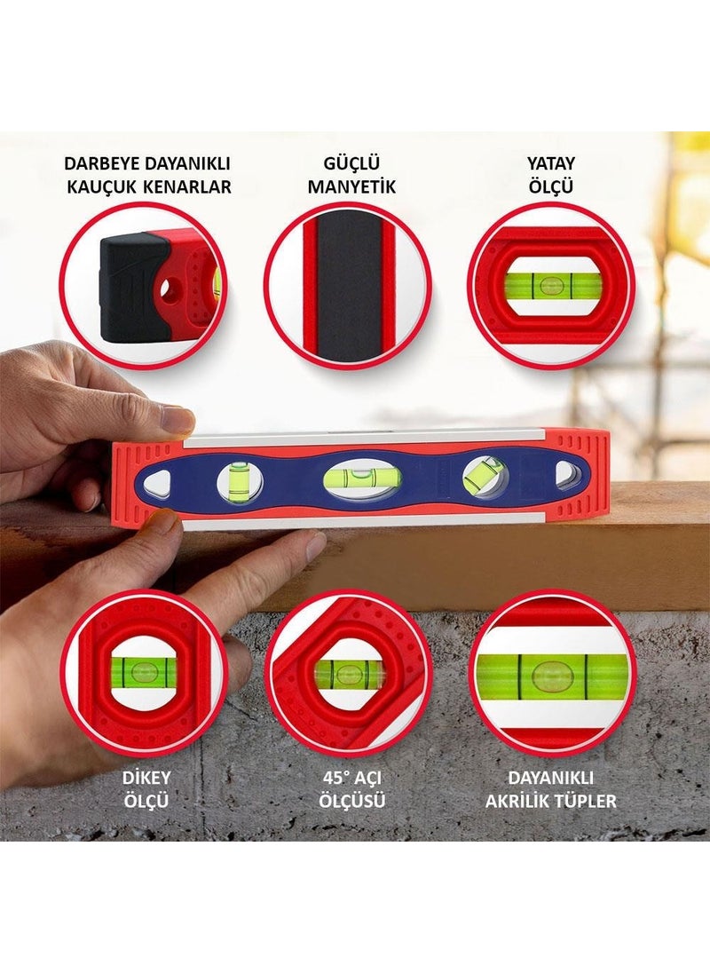 WORKPRO WP262027 225mm Magnetic Shock Resistant Torpedo Spirit Level  - Image 4