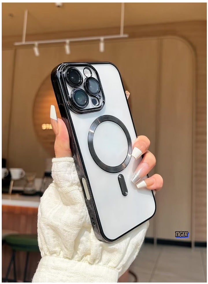 TIGER iPhone 16 Pro Max Magnetic Case – Compatible with MagSafe, Built-in Camera Protector, Soft TPU Anti-Scratch, Shockproof Slim Clear Case for iPhone 16 Pro Max (6.1 Inch) – Durable, Lightweight Protection - Image 2