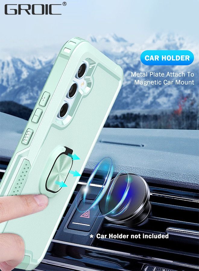 GROIC Compatible Samsung Galaxy A54 Case, 360° Ring Holder Cover, Magnetic Ring Holder Phone Case with 1 pack high-definition tempered film, Shockproof Phone Shell for Galaxy A54 6.4 Inch-Green - Image 5