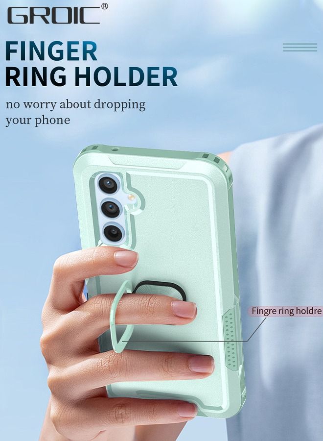 GROIC Compatible Samsung Galaxy A54 Case, 360° Ring Holder Cover, Magnetic Ring Holder Phone Case with 1 pack high-definition tempered film, Shockproof Phone Shell for Galaxy A54 6.4 Inch-Green - Image 4