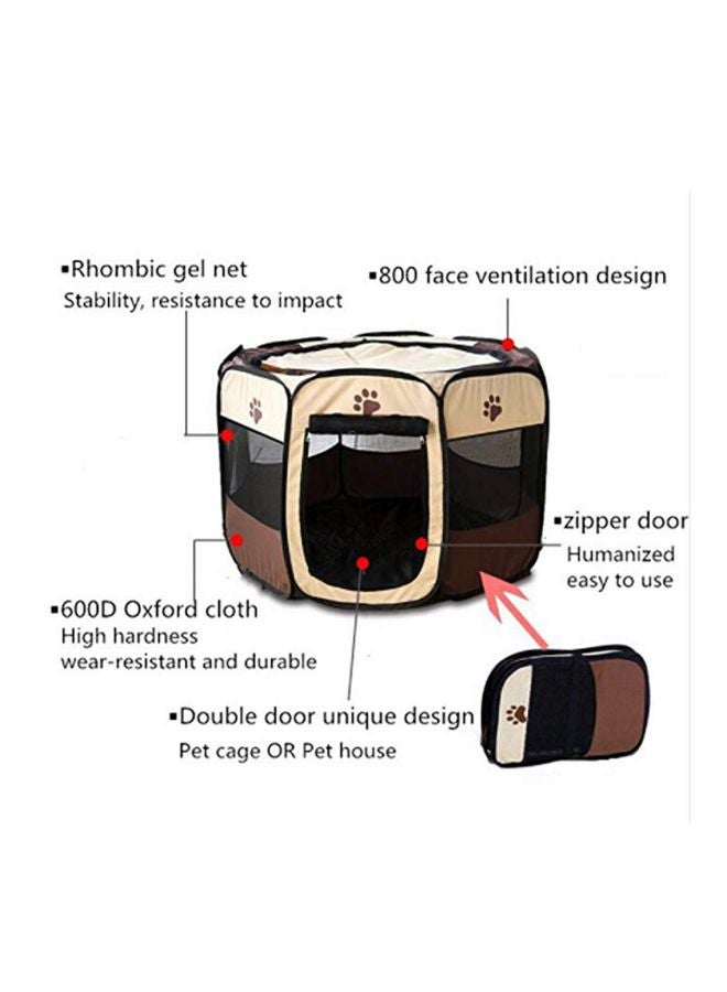 NIBEMINENT Pet Playpen Brown/Beige - Image 3