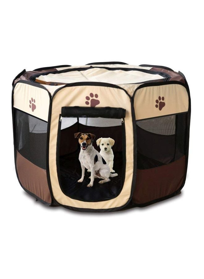NIBEMINENT Pet Playpen Brown/Beige - Image 2