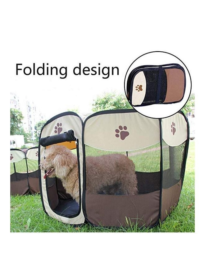 NIBEMINENT Pet Playpen Brown/Beige - Image 5