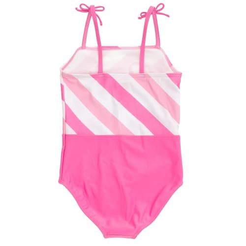 Barbie Little Girls One Piece Bathing Suit Pink/White 6 - Image 3