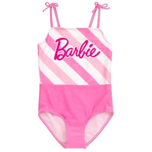 Barbie Little Girls One Piece Bathing Suit Pink/White 6 - Image 2