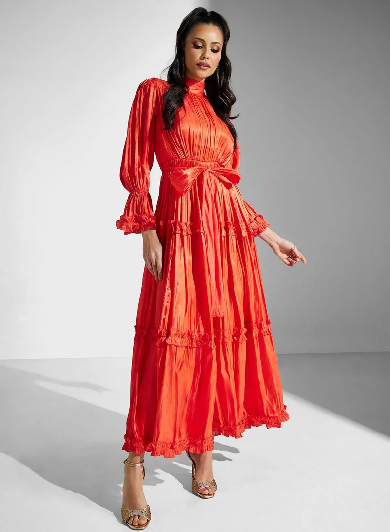 Golden Apple Tiered Ruffle Dress