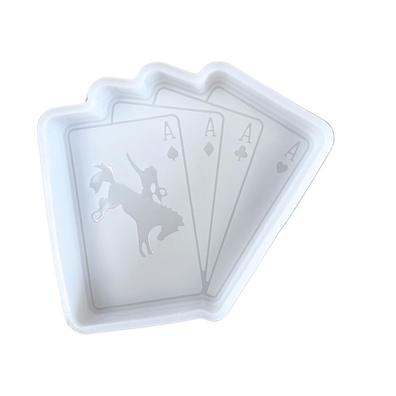Lashicorn Rodeo Aces Playing Cards Car Freshie Silicone Mold 45 x 375 x 08 Ace Cowboy Card Four Spades Western Car Candle for Scented Aroma Beads Oven Safe Bake up to 450 F