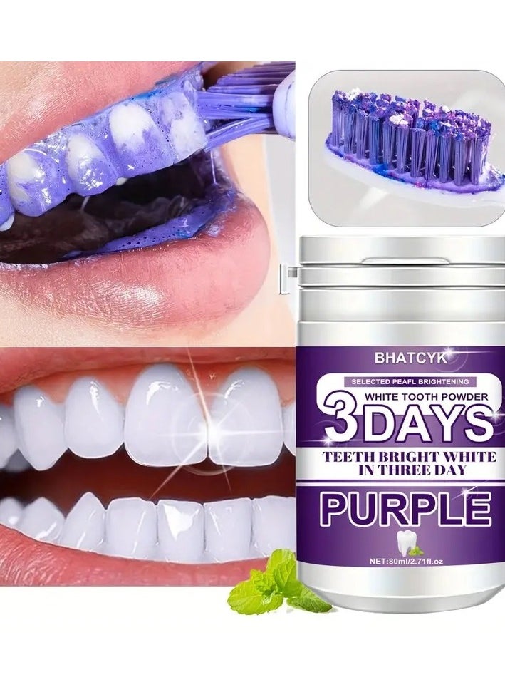 Generic 3 Days Purple Teeth Cleaning Powder, Teeth Polishing Tooth Deep Cleaning Powder, Suitable For Daily And Travel Use  - Image 1