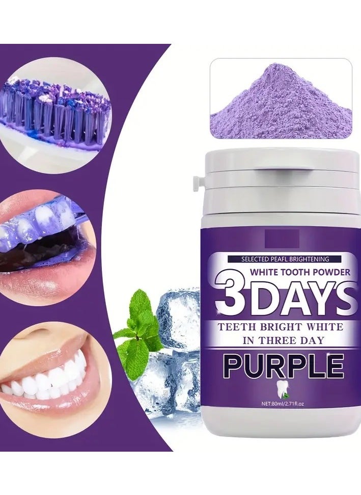 Generic 3 Days Purple Teeth Cleaning Powder, Teeth Polishing Tooth Deep Cleaning Powder, Suitable For Daily And Travel Use  - Image 2