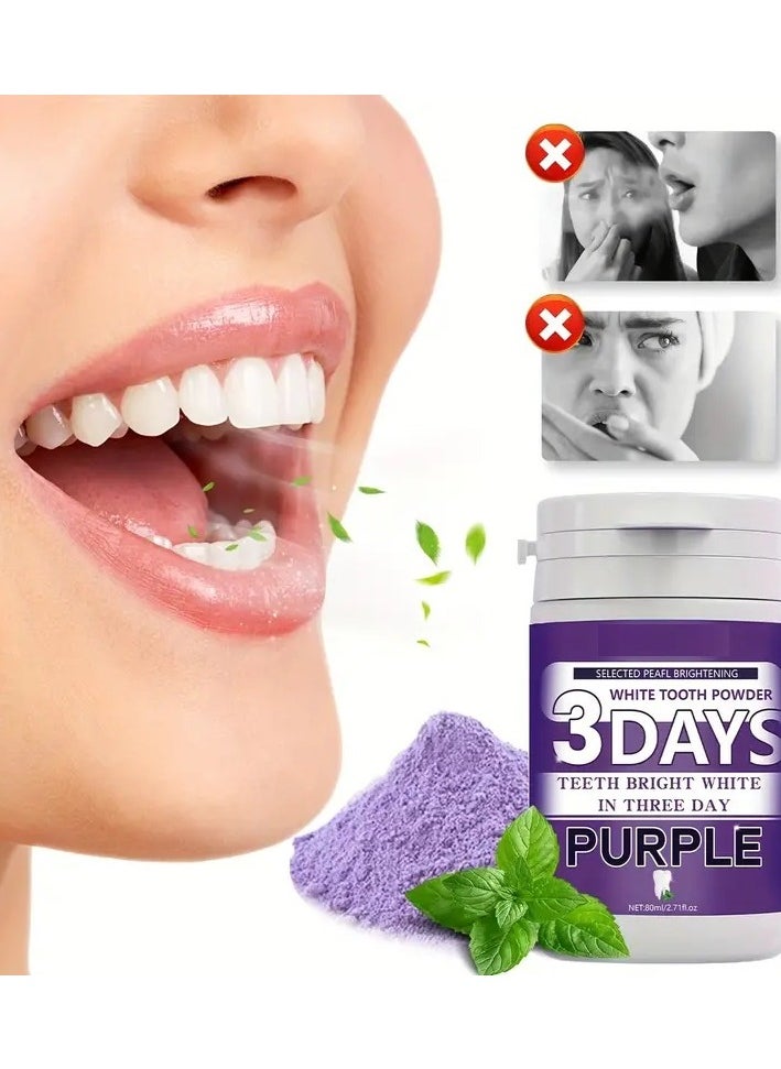 Generic 3 Days Purple Teeth Cleaning Powder, Teeth Polishing Tooth Deep Cleaning Powder, Suitable For Daily And Travel Use  - Image 3