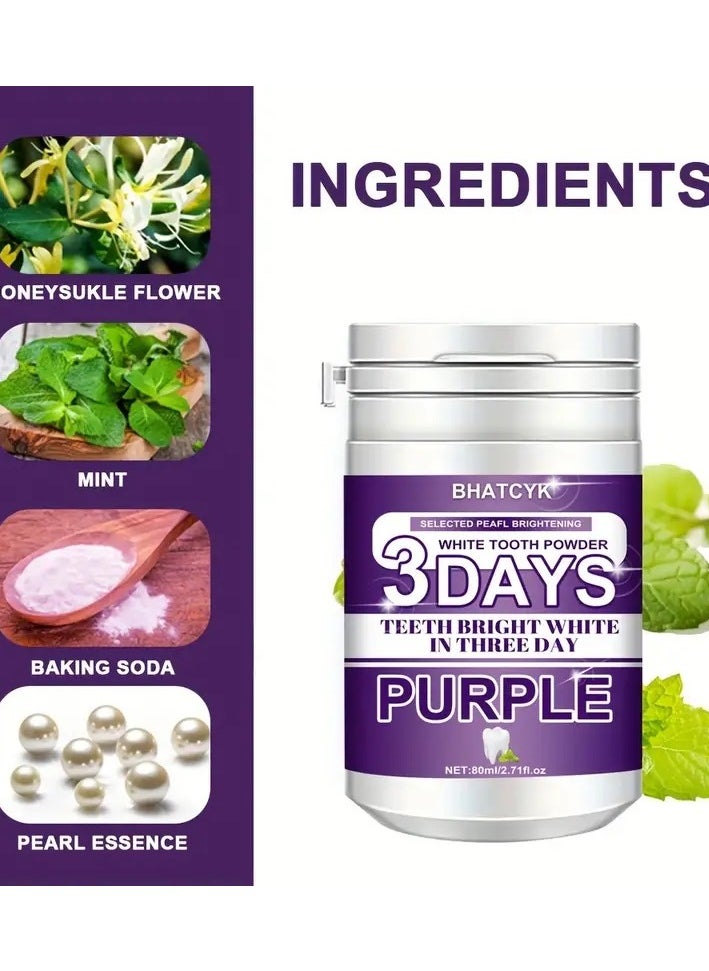 Generic 3 Days Purple Teeth Cleaning Powder, Teeth Polishing Tooth Deep Cleaning Powder, Suitable For Daily And Travel Use  - Image 5