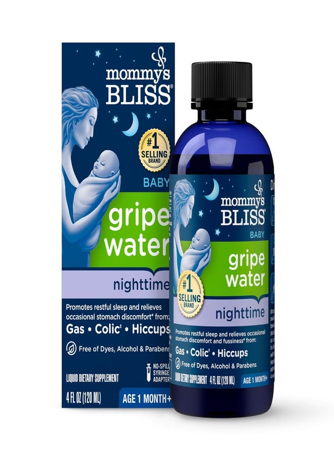 Mommy's Bliss Gripe Water Night Time, Infant Gas & Colic Relief, Gentle & Safe, 2 Weeks+, 4 FL OZ Bottle (Pack of 1) - Image 1