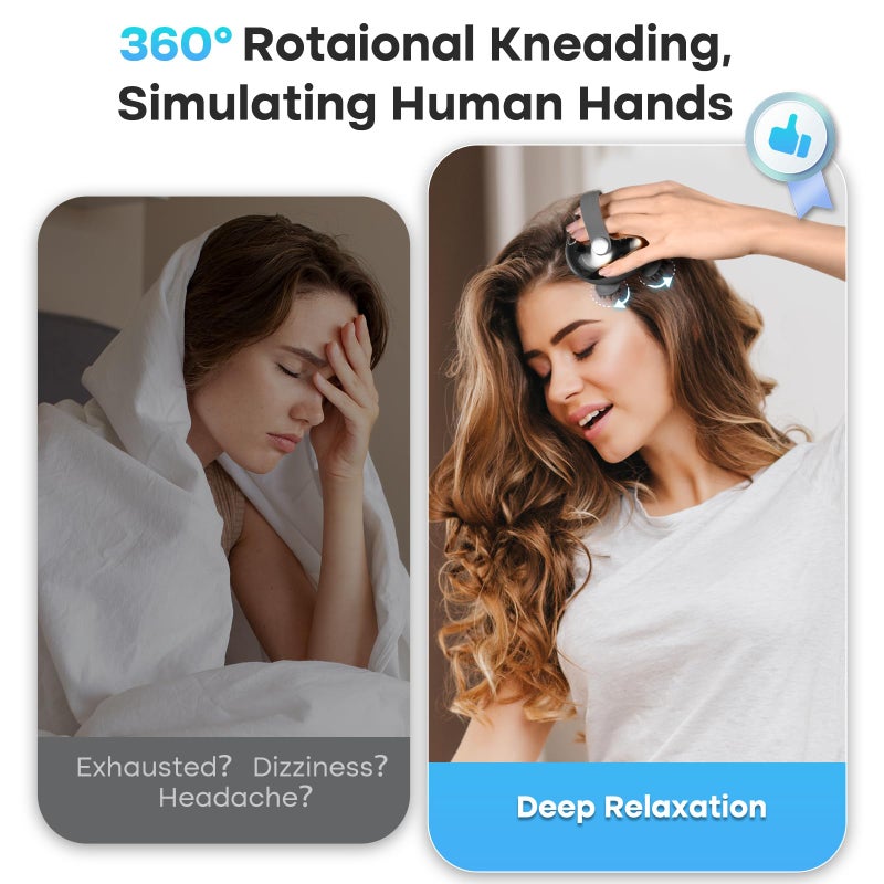 arboleaf Scalp Massager Rechargeable Head Massager Scalp Stress Relax, Waterproof Handheld Hair Scratcher with 8 Removable Massage Claws, Gift - Image 2