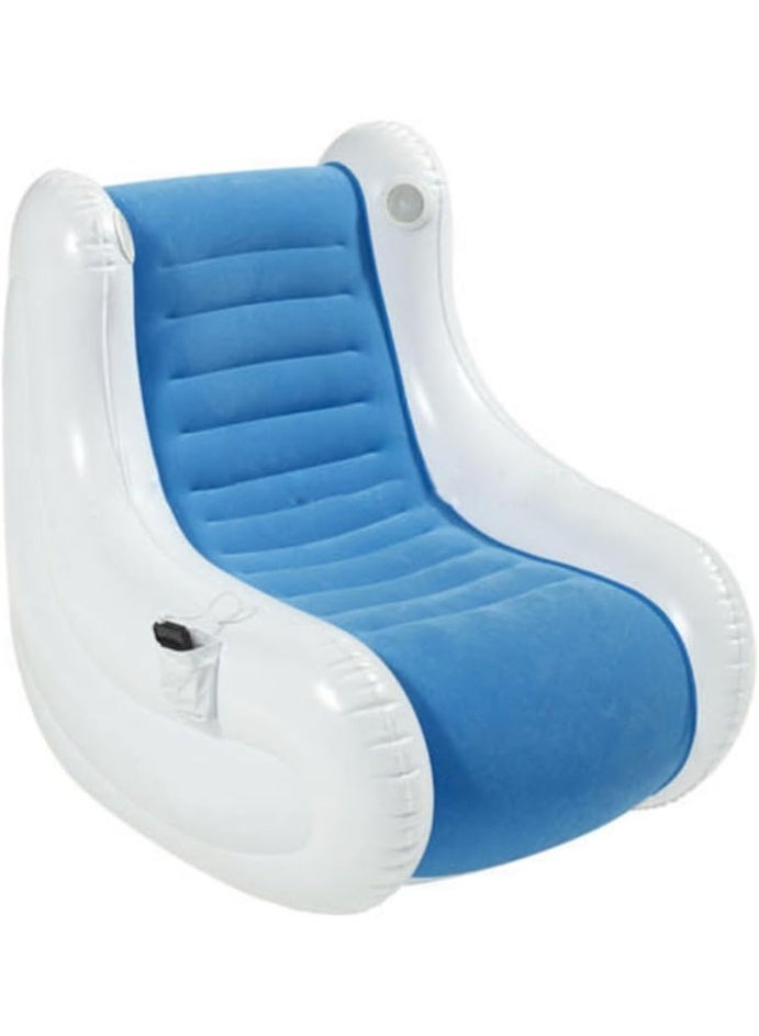 Inflatable Beanbag Rocking Chair with Built-In Bluetooth Speaker – Comfortable Round Sofa for Adults & Kids, Indoor/Outdoor Use, Pump Included - Image 1