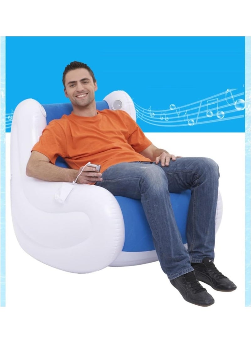 Inflatable Beanbag Rocking Chair with Built-In Bluetooth Speaker – Comfortable Round Sofa for Adults & Kids, Indoor/Outdoor Use, Pump Included - Image 2