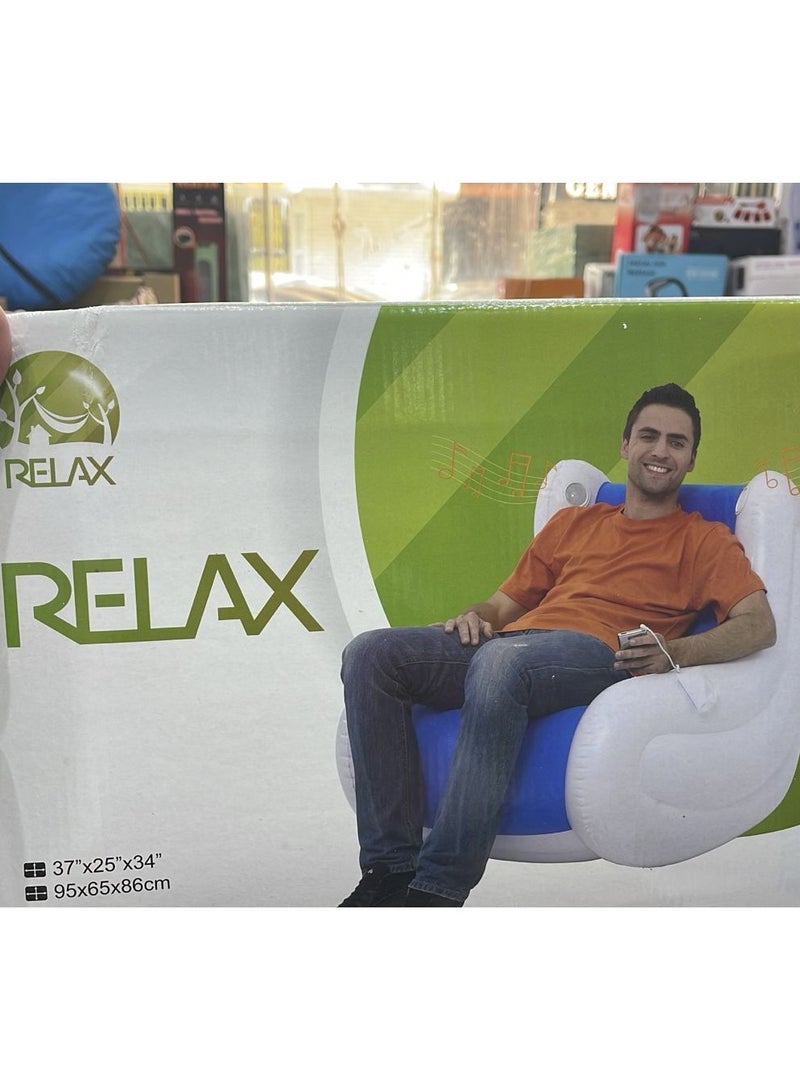 Inflatable Beanbag Rocking Chair with Built-In Bluetooth Speaker – Comfortable Round Sofa for Adults & Kids, Indoor/Outdoor Use, Pump Included - Image 3