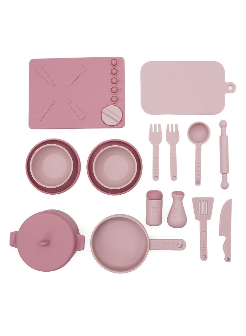 مجموعة ألعاب منزل لعب الأطفال المصنوعة من السيليكون مجموعة ألغاز منزل لعب الأطفال أدوات مائدة محاكاة أدوات مائدة صغيرة للفتيات - Image 1