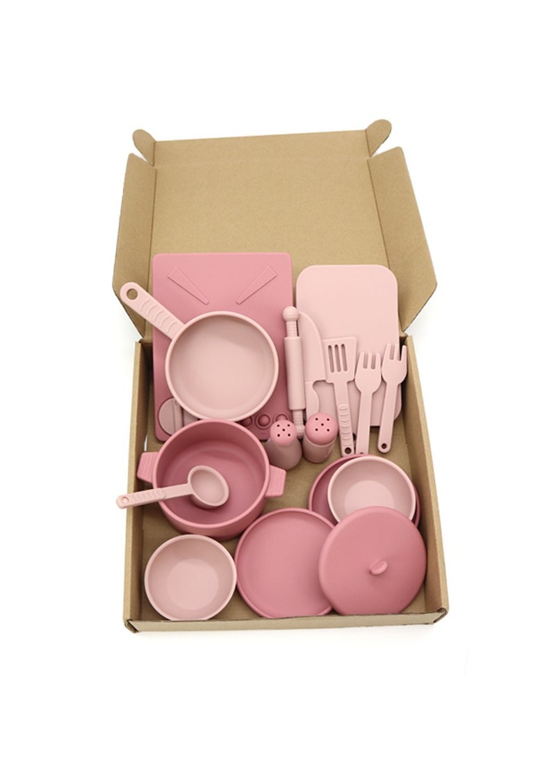 مجموعة ألعاب منزل لعب الأطفال المصنوعة من السيليكون مجموعة ألغاز منزل لعب الأطفال أدوات مائدة محاكاة أدوات مائدة صغيرة للفتيات - Image 2