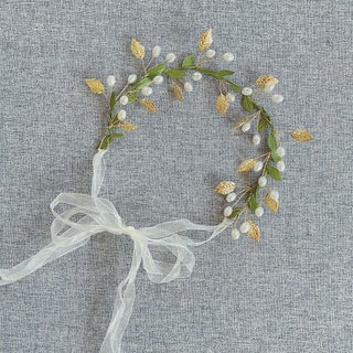 Girls Temperament Mori Green Leaves Pearl Roof Hair Band Snow Gauze Band Hair Ornaments Fresh Green Hair Band Headband One gold leaf - pzsku/Z050E9723C1054DD2AEF9Z/45/1746228990/6595797c-52b8-4ee3-9880-90c416a79f9e
