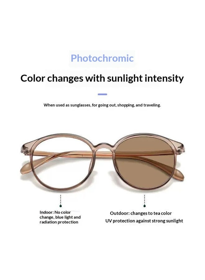 GT-Wheel Photochromic Sunglasses for Men and Women, Lenses Change Color , Blue Light Blocking & UV Protection Reading Glasses, Day Night Sunglasses Brown - Image 1