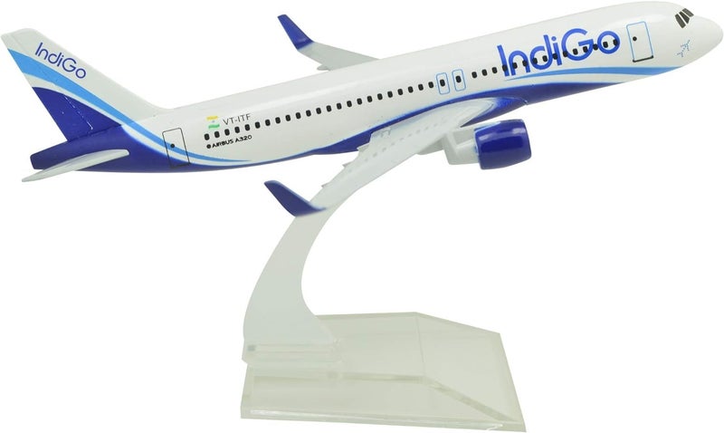 AmigozZ Diecast Aeroplane Scale Model only for Display, Size -16 cm-A320 (Indigo Airlines) - Image 1