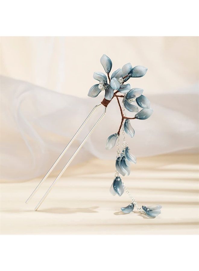 Flower Hair Stick Ancient Style Tassel Hair Stick Pendant Updo Hair Accessory