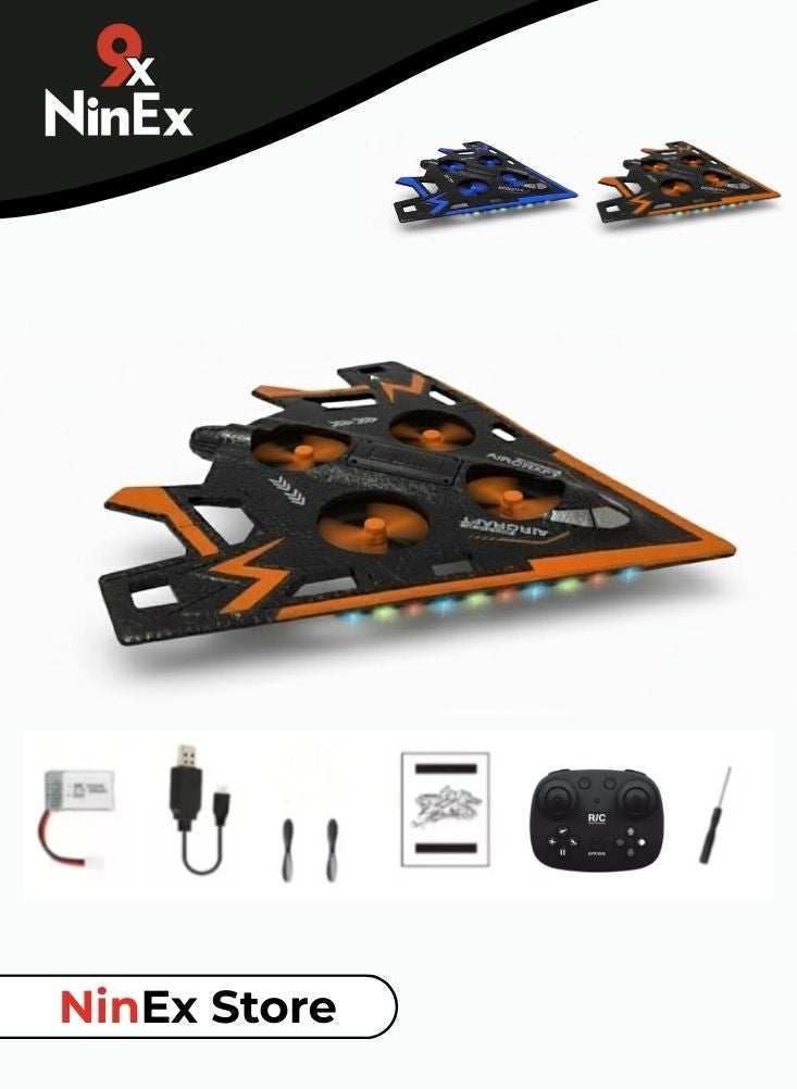 بريميم طائرة تحكم عن بعد آر سي لوكهيد F-117 نايتهاوك – طائرة صغيرة قابلة للطي مع أضواء إل إي دي، لعبة طيران داخلية مستقرة، سهلة التحكم، طائرة آر سي قابلة لإعادة الشحن للأطفال والمبتدئين - Image 1