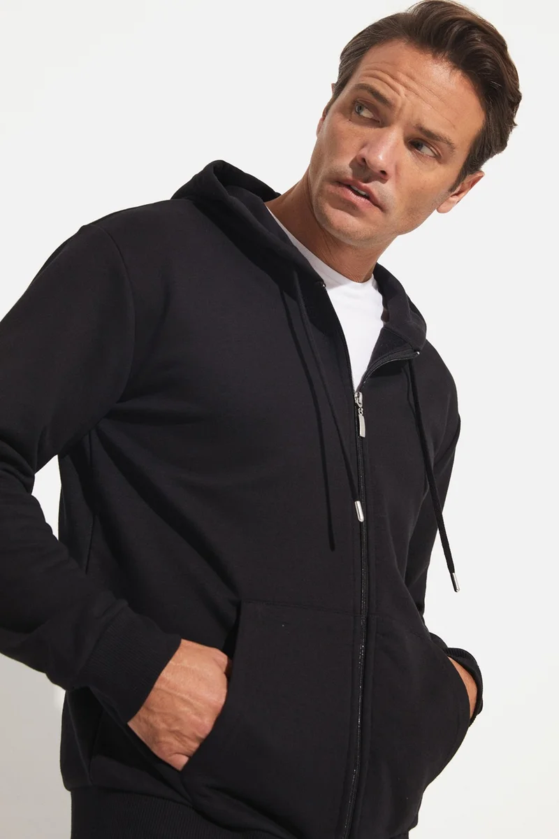 JUNE Men's Regular Fit Zippered Pocket Detailed Sweatshirt