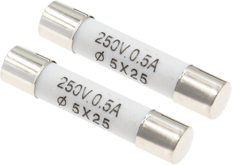 6x25mm فيوز سيراميك سريع الانصهار 250 فولت 0.5 أمبير 20 قطعة - Image 5