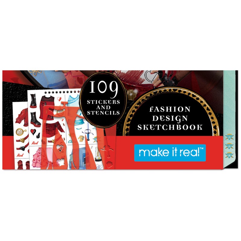 Make It Real: Descendants 4 Rise of Red Fashion Design Sketchbook - Includes 109 Stickers & Stencils, Style Models, Disney, Girls & Kids Ages 8+ - Image 5