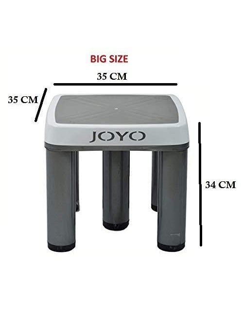 Shopfork Shopfork Joyo Tuff Stool Strong and Sturdy Safe and Reliable Bathroom Patla Stool Bathroom Stool for Home Classic Design Unbreakable Solid Patla Bathroom Stools (Big, Gray)  - Image 2