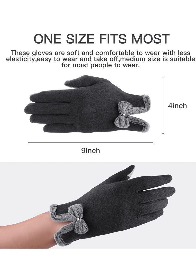 Excefore Women Winter Gloves Warm Gloves Windproof Gloves for Women Girls Winter Using Fleece Lined Thick Warm Gloves Gifts - Image 4