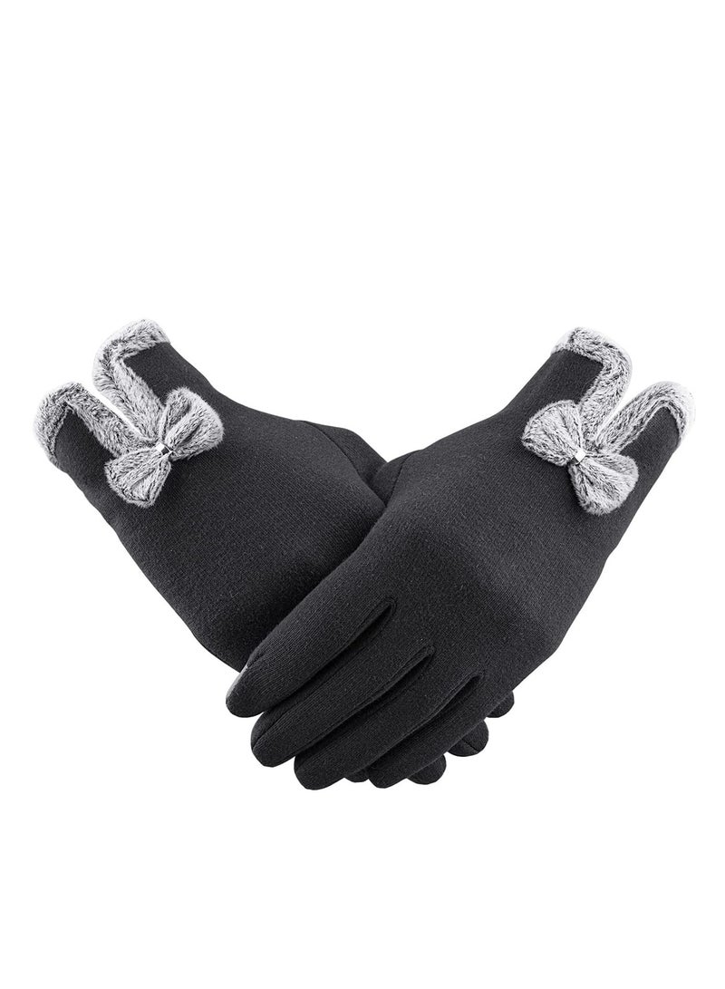 Excefore Women Winter Gloves Warm Gloves Windproof Gloves for Women Girls Winter Using Fleece Lined Thick Warm Gloves Gifts - Image 1