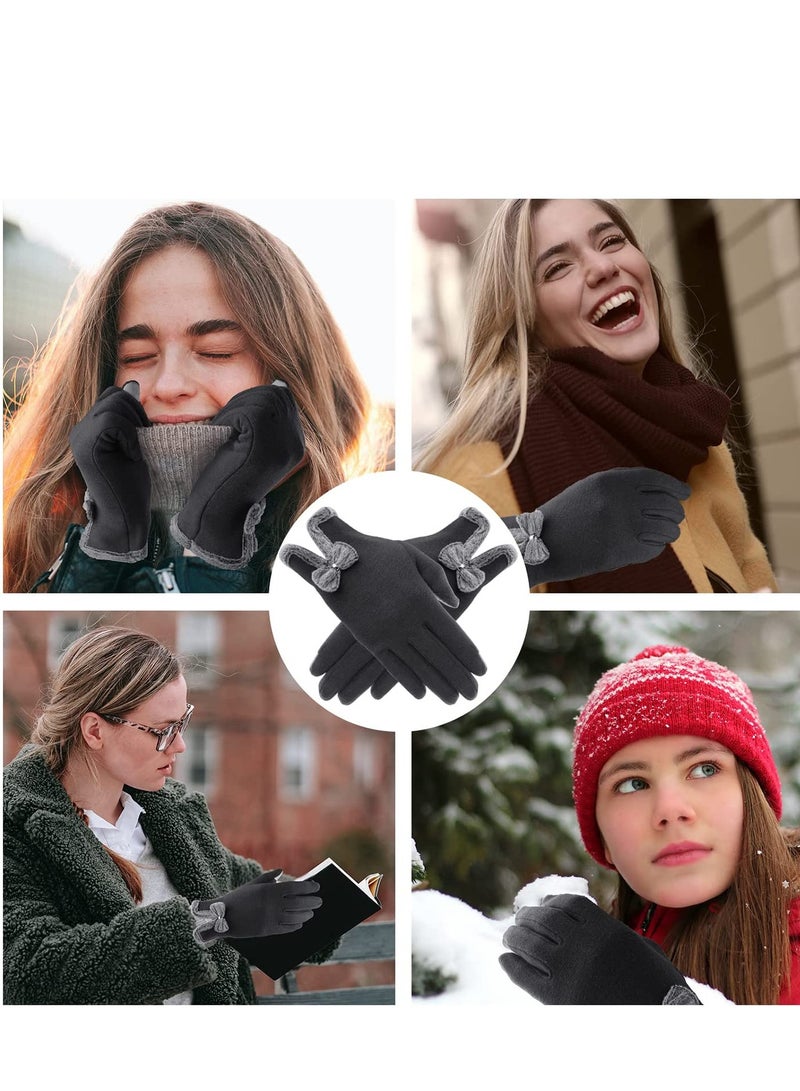 Excefore Women Winter Gloves Warm Gloves Windproof Gloves for Women Girls Winter Using Fleece Lined Thick Warm Gloves Gifts - Image 2