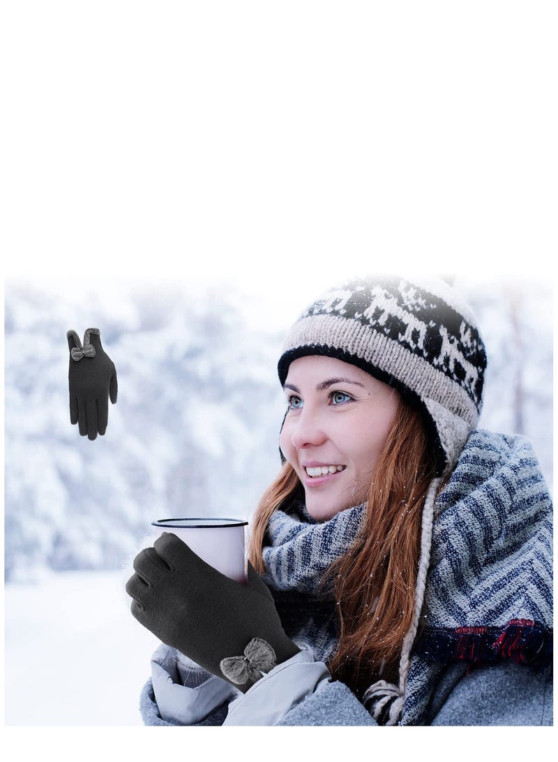Excefore Women Winter Gloves Warm Gloves Windproof Gloves for Women Girls Winter Using Fleece Lined Thick Warm Gloves Gifts - Image 3