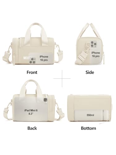 MEISEY Small Gym Bag Bag With Wet Compartment And Coin Purse Duffel Bags Dance Yoga Workout Bag,Mini Gym Bag For Women (Small Gym Bag - Beige) - Image 4