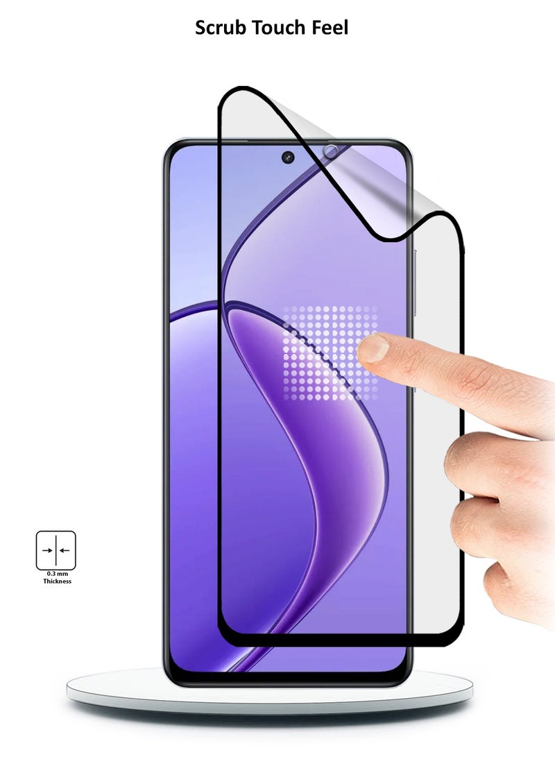 Wtech Realme 12x 5G 2024 Nano Ceramic Full Glue Full Cover Matte Flexible Screen Protector (MSCNMN) - Clear/Black - Image 2