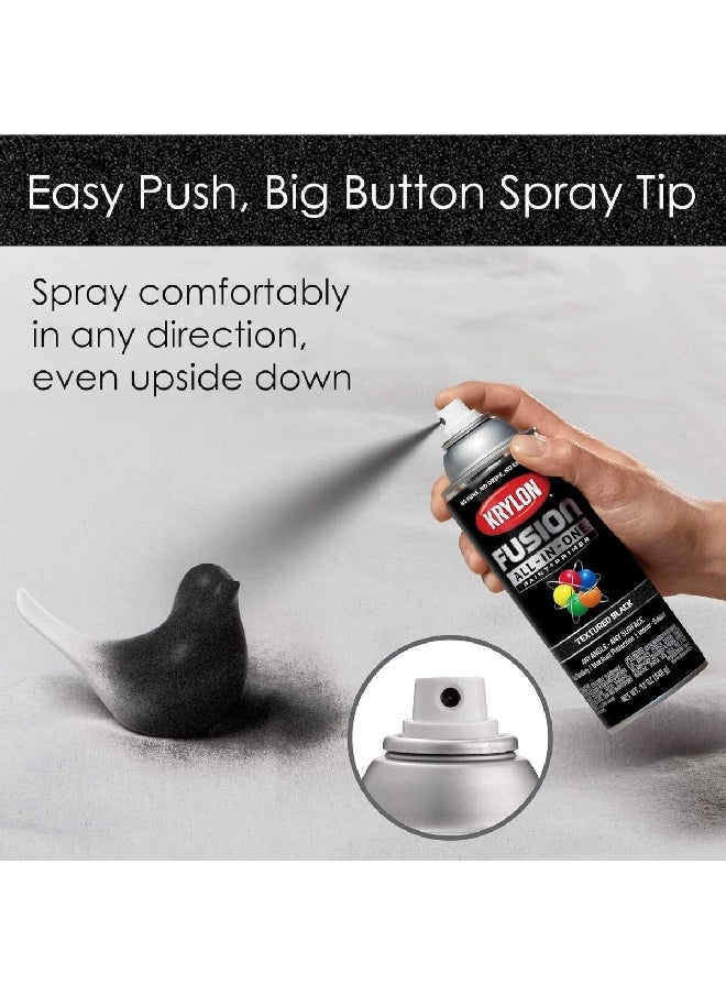 KRYLON - Fusion All-in-One Indoor and Outdoor Spray Paint and Primer Black 12oz K02776007 - Image 1
