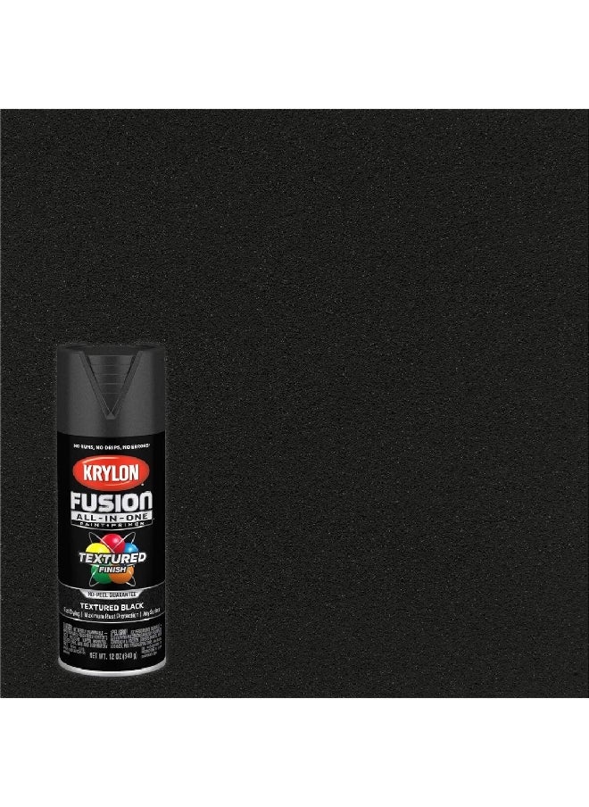 KRYLON - Fusion All-in-One Indoor and Outdoor Spray Paint and Primer Black 12oz K02776007 - Image 1