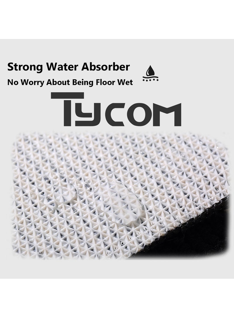 TYCOM Kitchen Rugs Kitchen Mat Non-Slip Fluffy Soft Plush Microfiber Shower Carpet Rug Machine Washable Quick Dry Kitchen Mats 120cm Blue  - Image 4