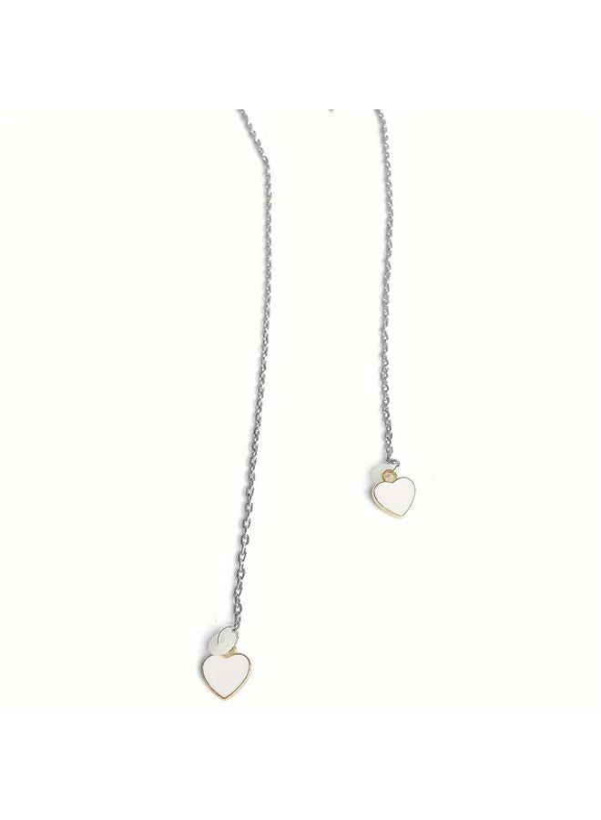 White Heart Daisy Anti Lost Earphone Chain Wireless Headset Necklace For Women Gift - Image 1