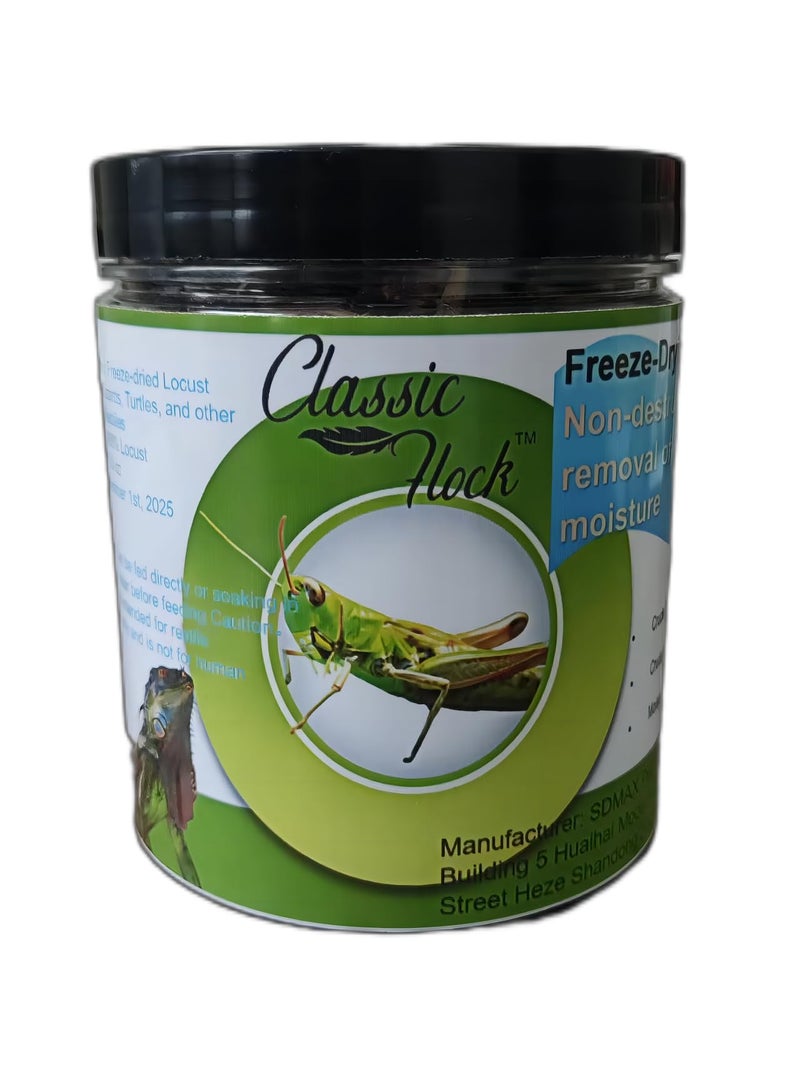 Classic Flock 2oz Freeze-Dried Grasshoppers - Nutritious Reptile & Amphibian Food for High Protein and Essential Amino Acids - Image 1