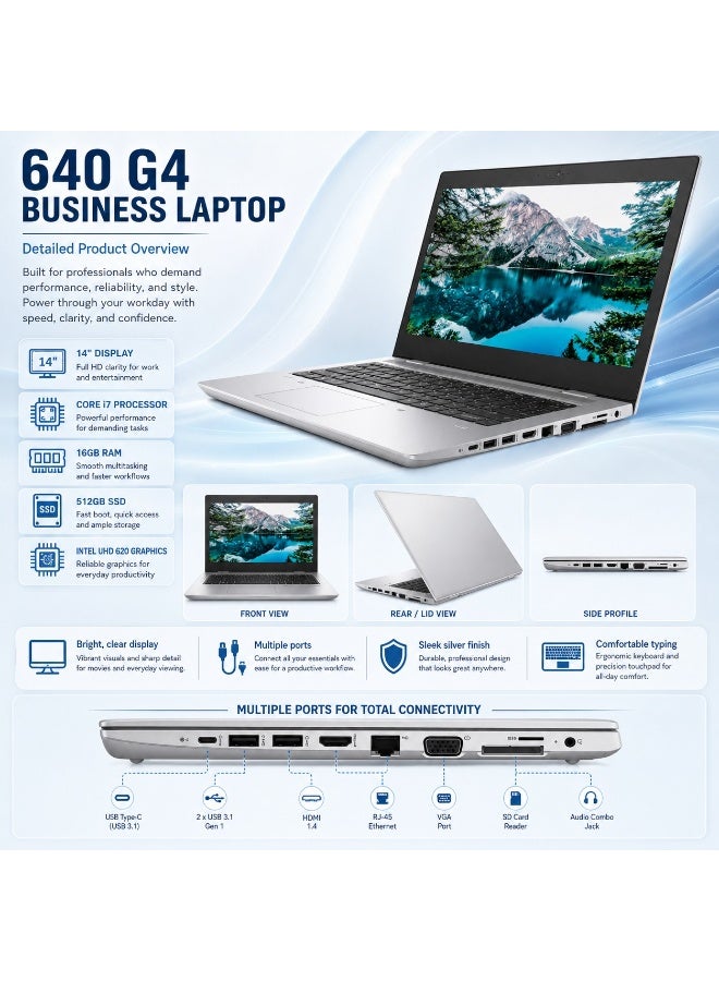 Laptop 14 Inch Display Core i7 16GB RAM 512GB SSD Integrated Graphics with Wireless Mouse Laptop Backpack and Laptop Stand - Image 3