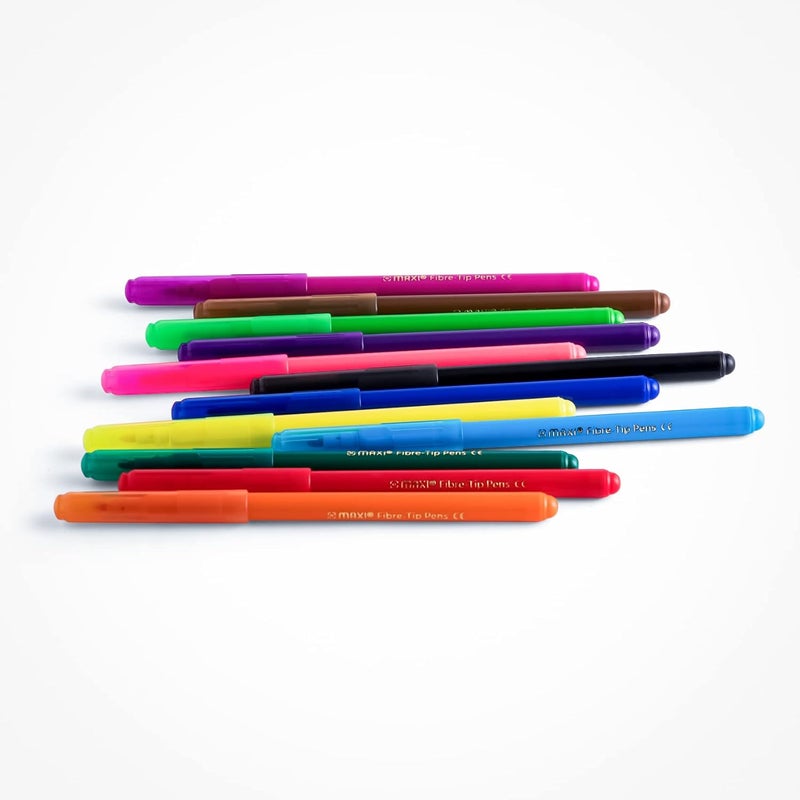 Maxi Washable Felt-Tip Pens In A Wallet 12 Colours - Image 2