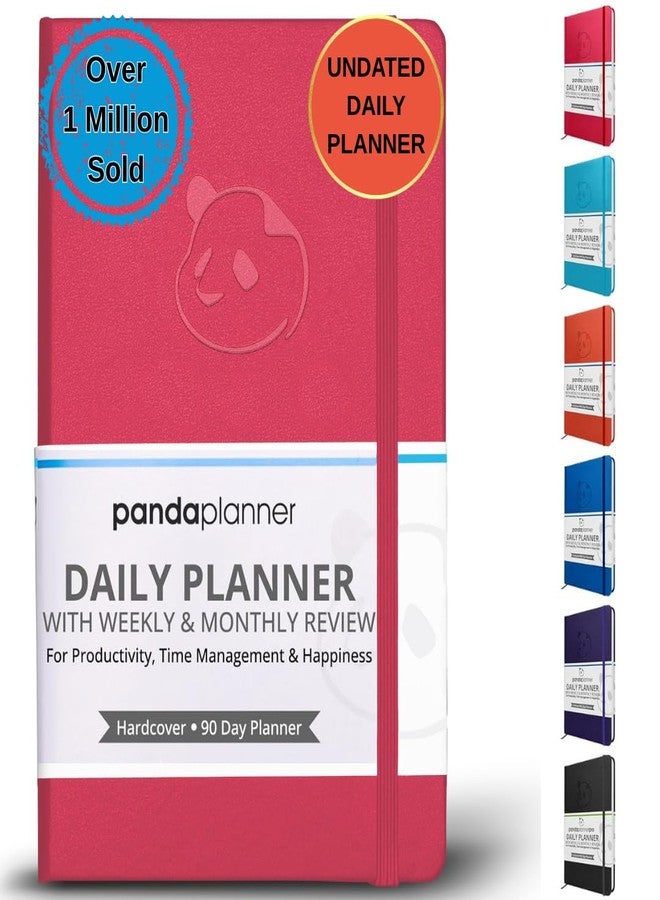Panda Planner Classic Daily Planner 2026 - A5 Undated Daily Productivity & Quarterly Planner with Hourly Schedule, To Do List, Daily Journal, Goal Planner, Habit Tracker & Gratitude Organizer for Focus - Raspberry - Image 1