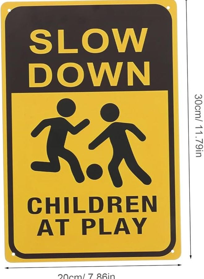 جاتويدا 2 قطعة لافتة أمان معدنية "تمهل الأطفال يلعبون" للمناطق المجتمعية والشوارع - Image 3