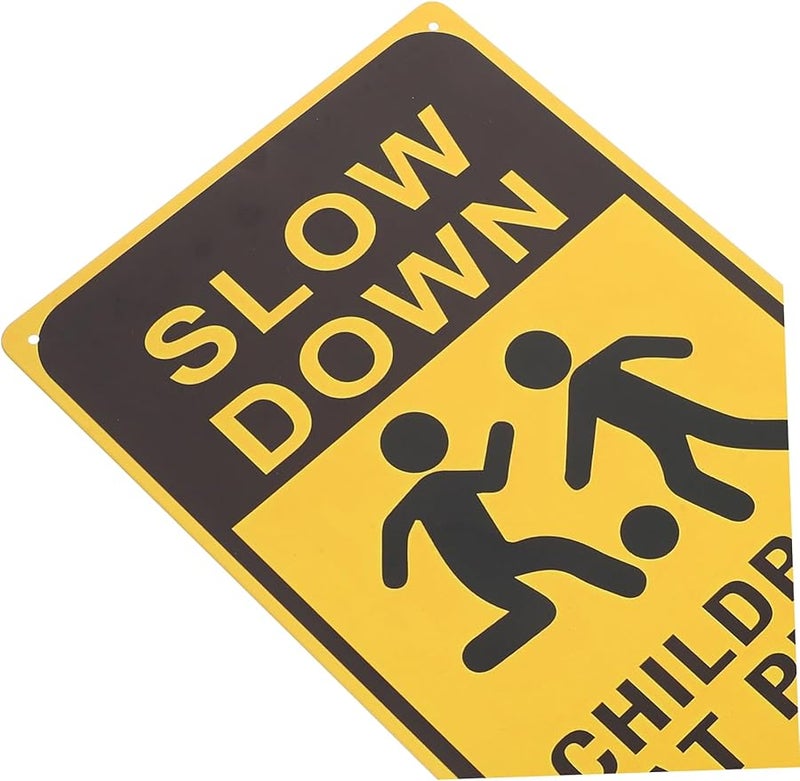 جاتويدا 2 قطعة لافتة أمان معدنية "تمهل الأطفال يلعبون" للمناطق المجتمعية والشوارع - Image 4