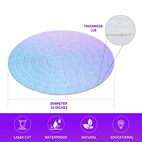 ZZYFGH Round Jigsaw Puzzle Impossible Challenge 120 Pieces Color Changing Iridescent Acrylic Difficult Puzzles Game for Adult - Image 5